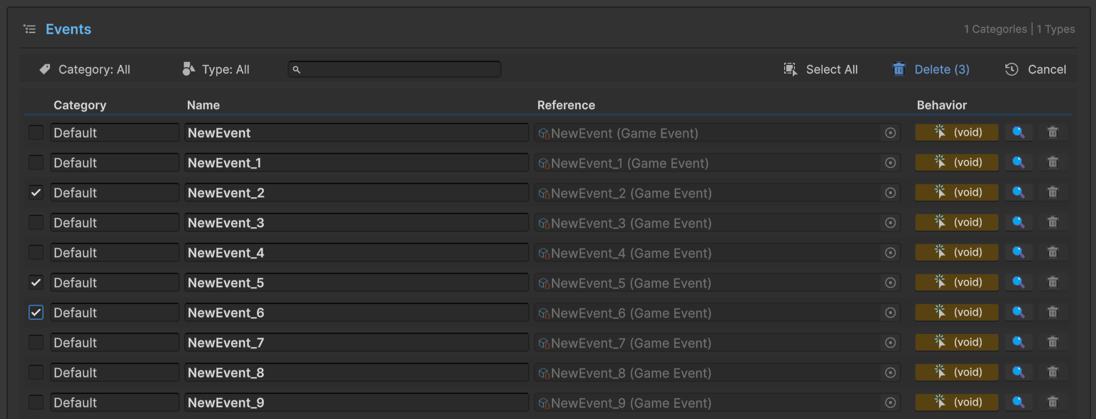 Batch mode toolbar with selection checkboxes on each row