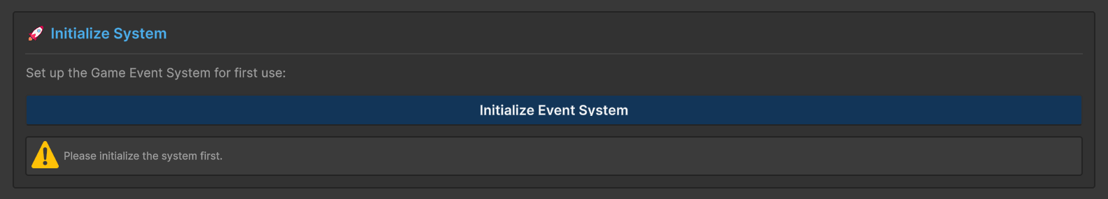 Dashboard in the uninitialized state with the dark blue action button
