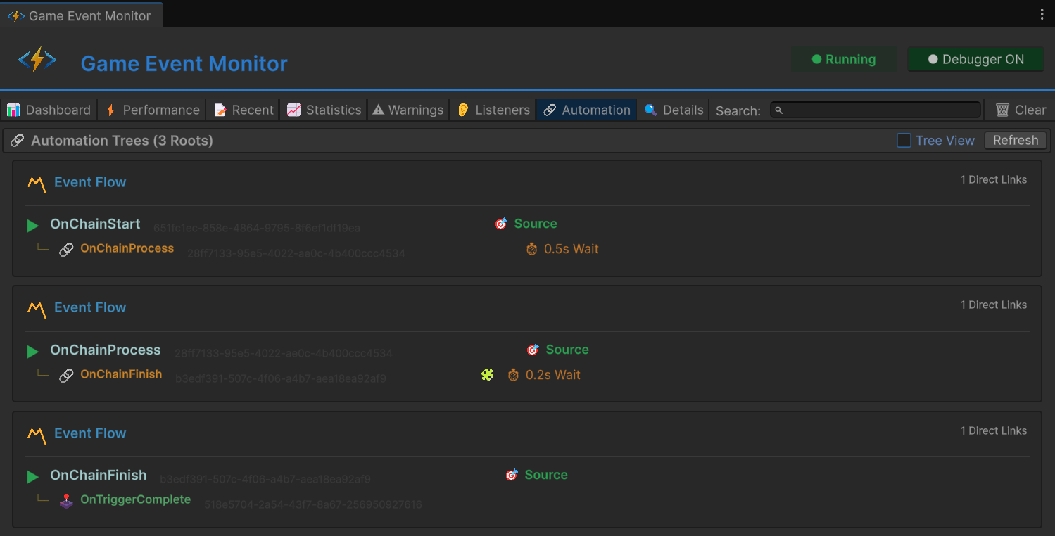 Automation Tab - Flat Tree
