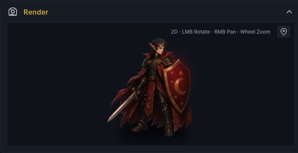 The complete Player Render frame with the Squire battle prefab