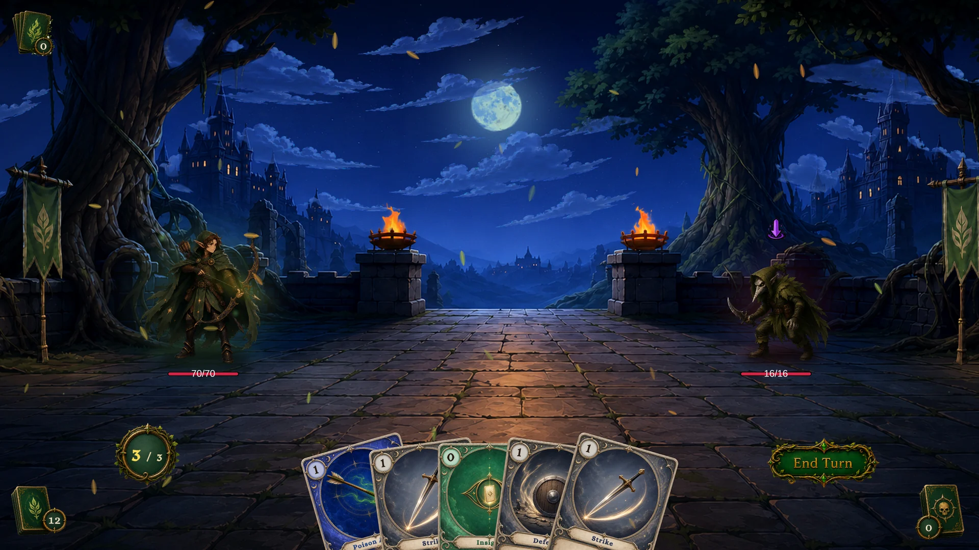 Hunter battle in Fenmoss Hollow, the demo's recommended first scene