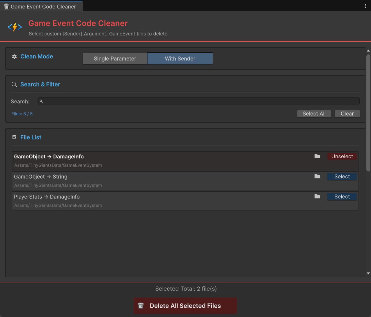 Code Cleaner - With Sender