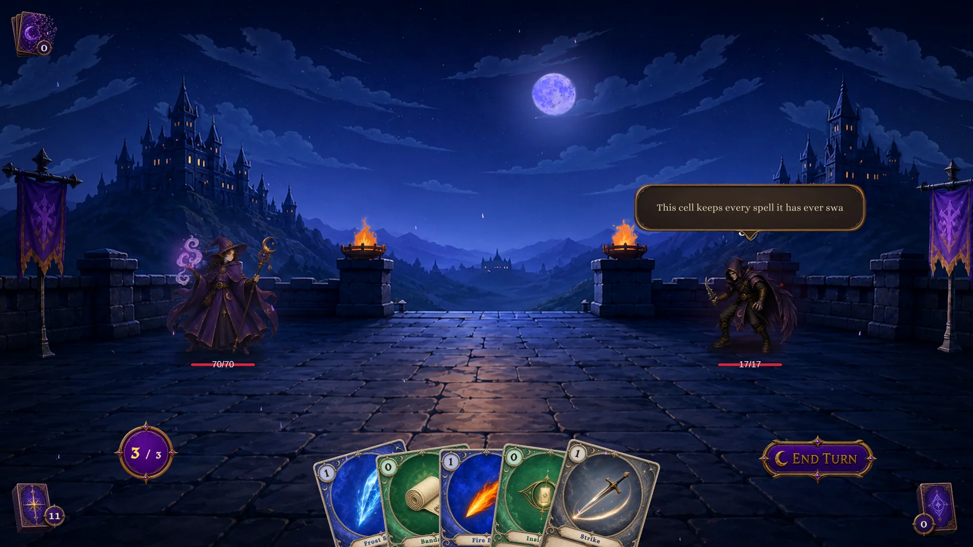Mage Normal scene The Candlelit Cell in Play Mode