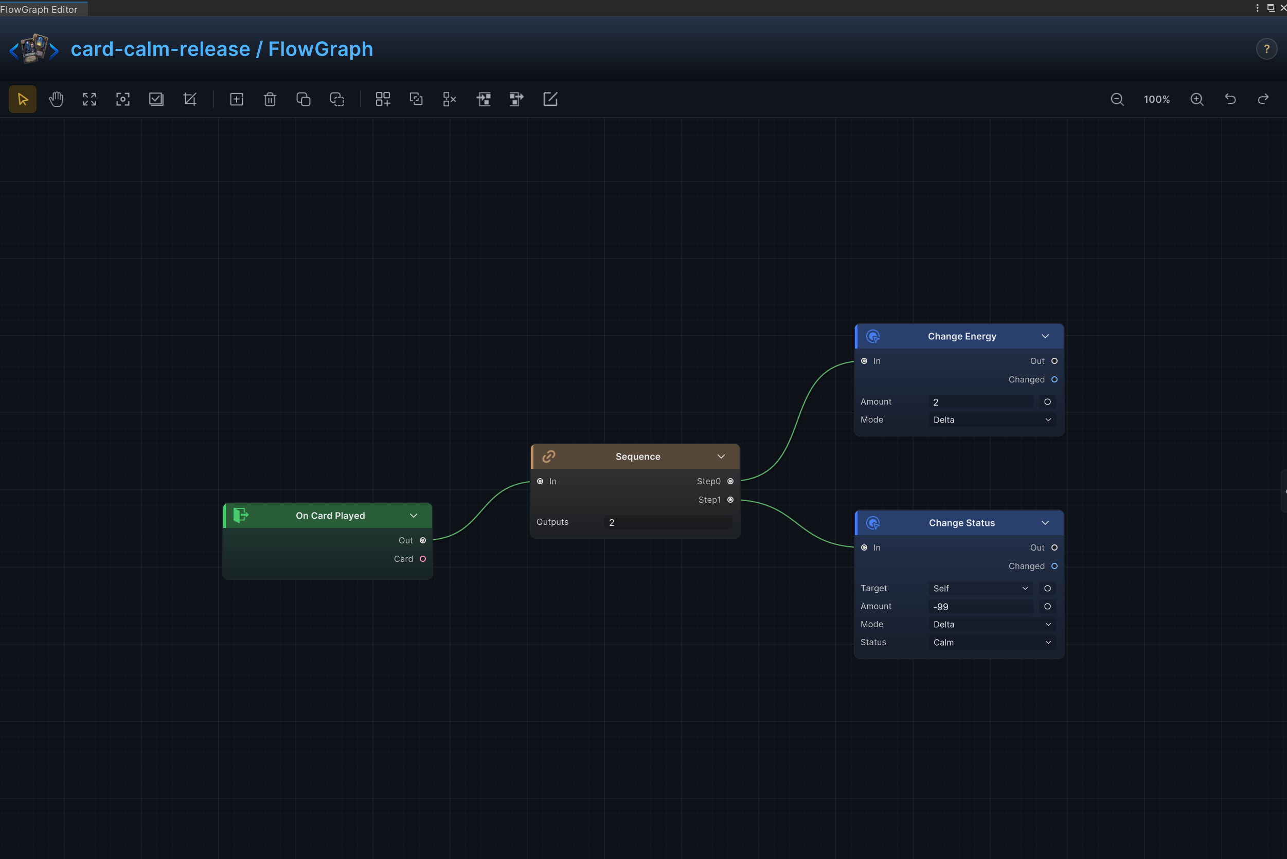 Calm Exit Energy FlowGraph