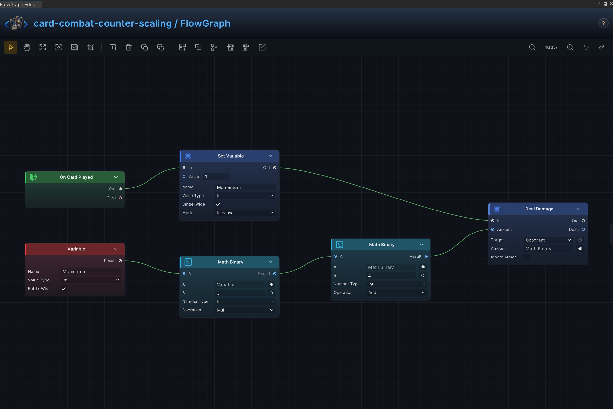 Combat Counter Scaling FlowGraph