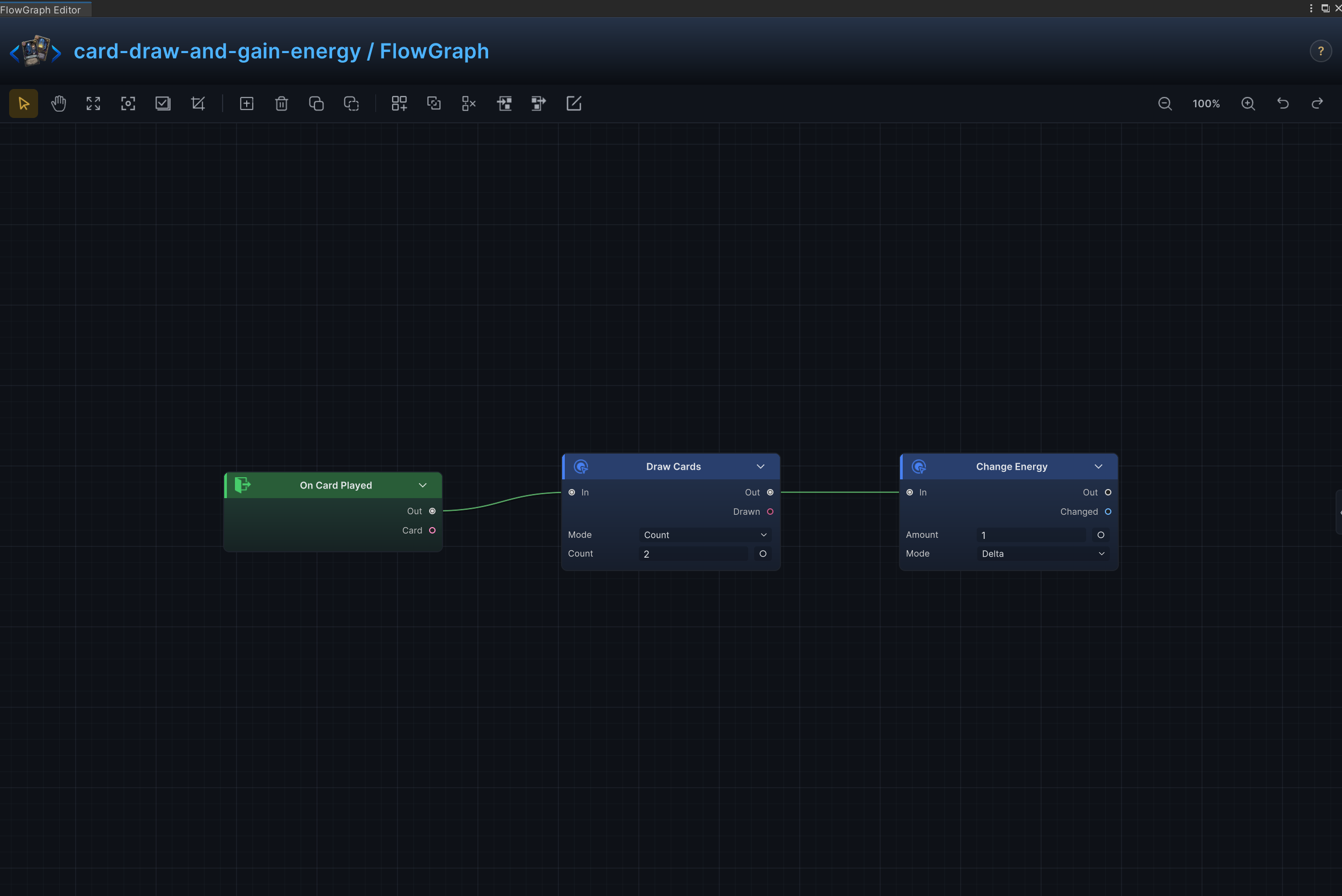 Draw and Gain Energy FlowGraph
