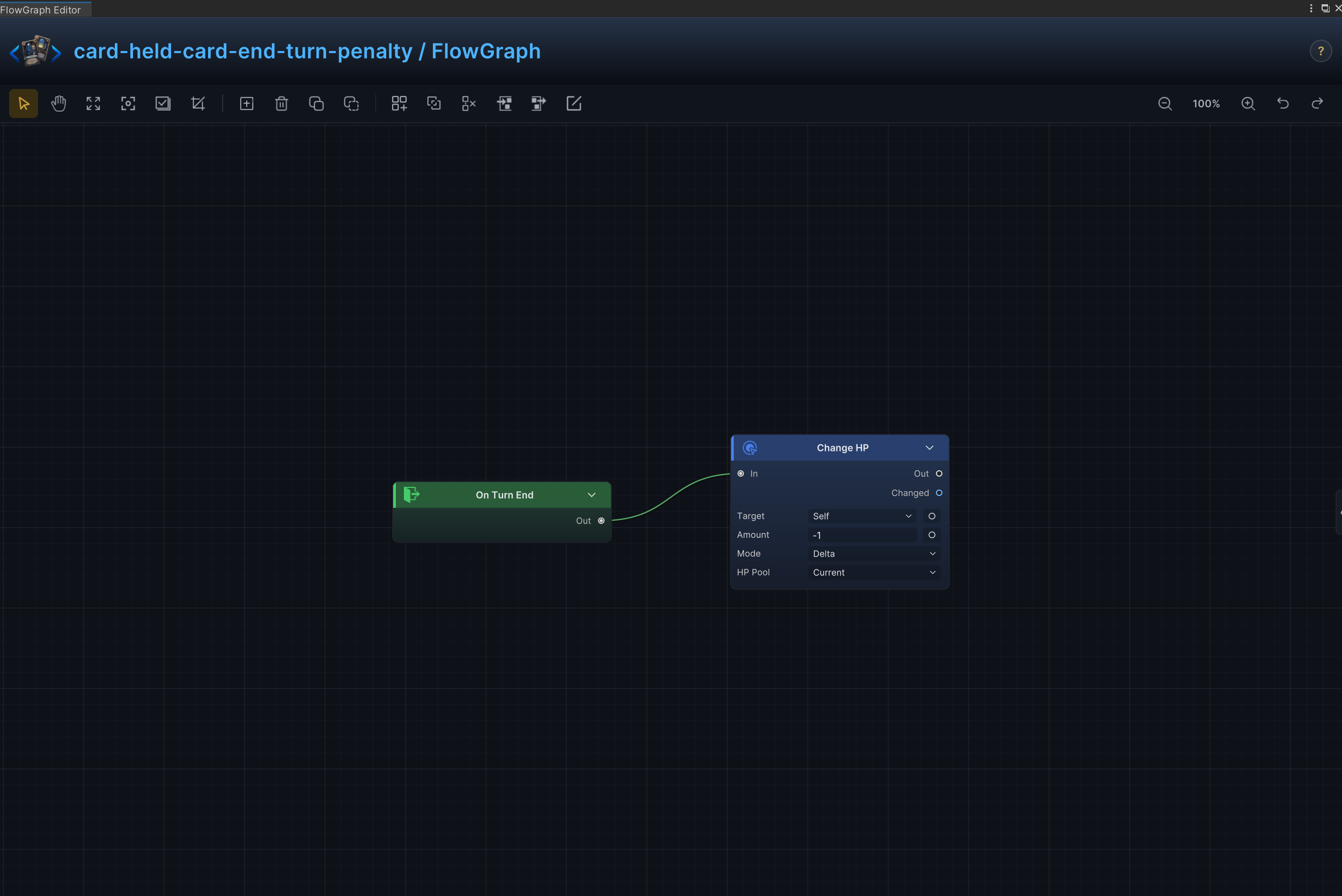 Held-Card End-Turn Penalty FlowGraph