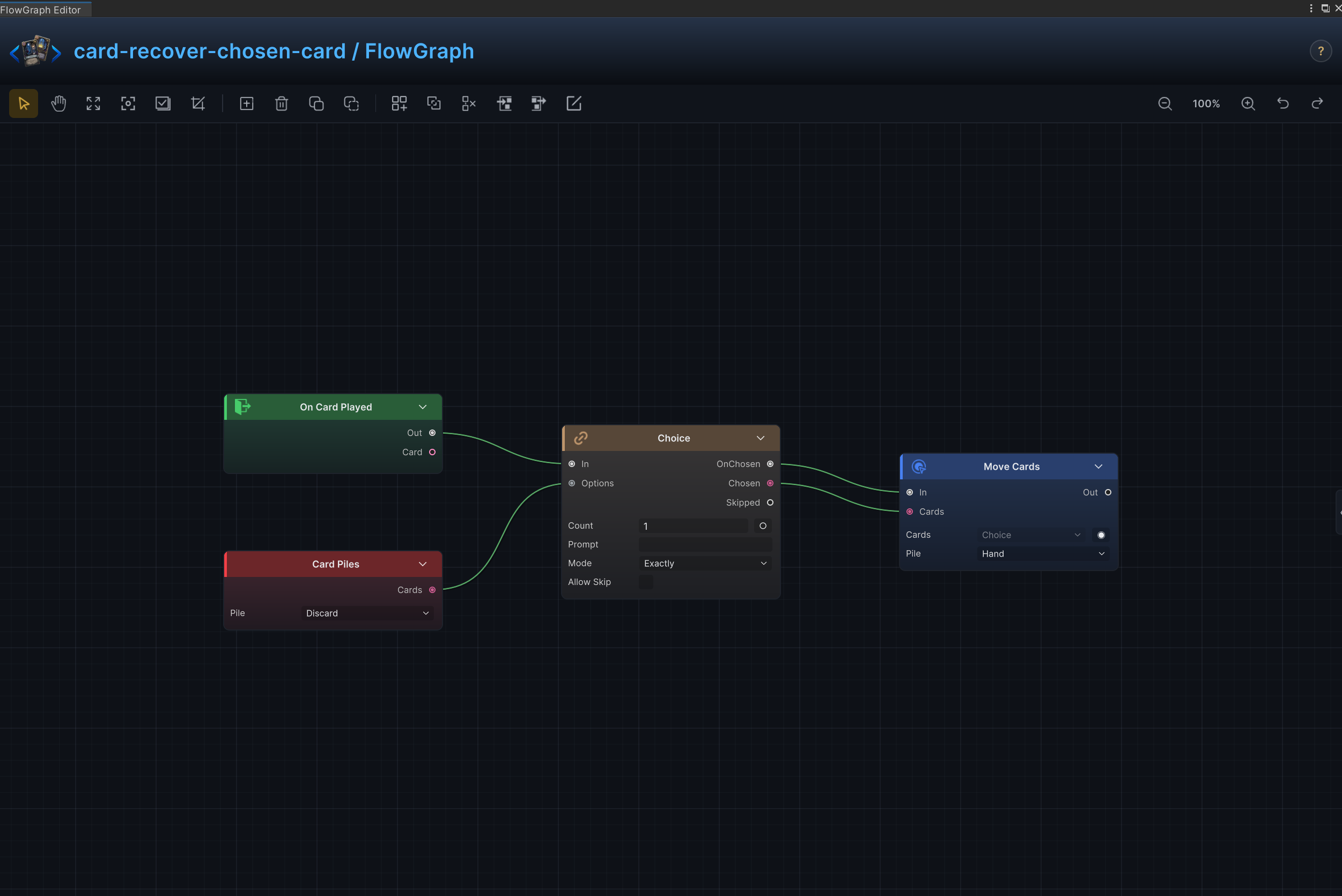 Recover Chosen Card FlowGraph