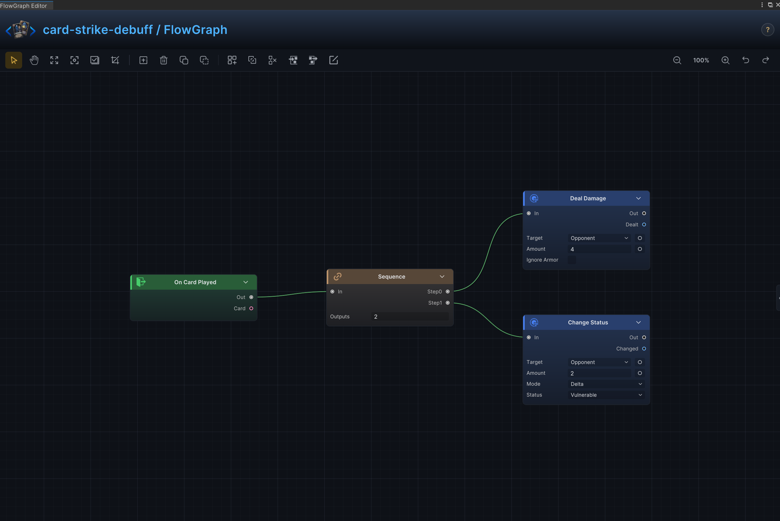 Strike plus debuff FlowGraph