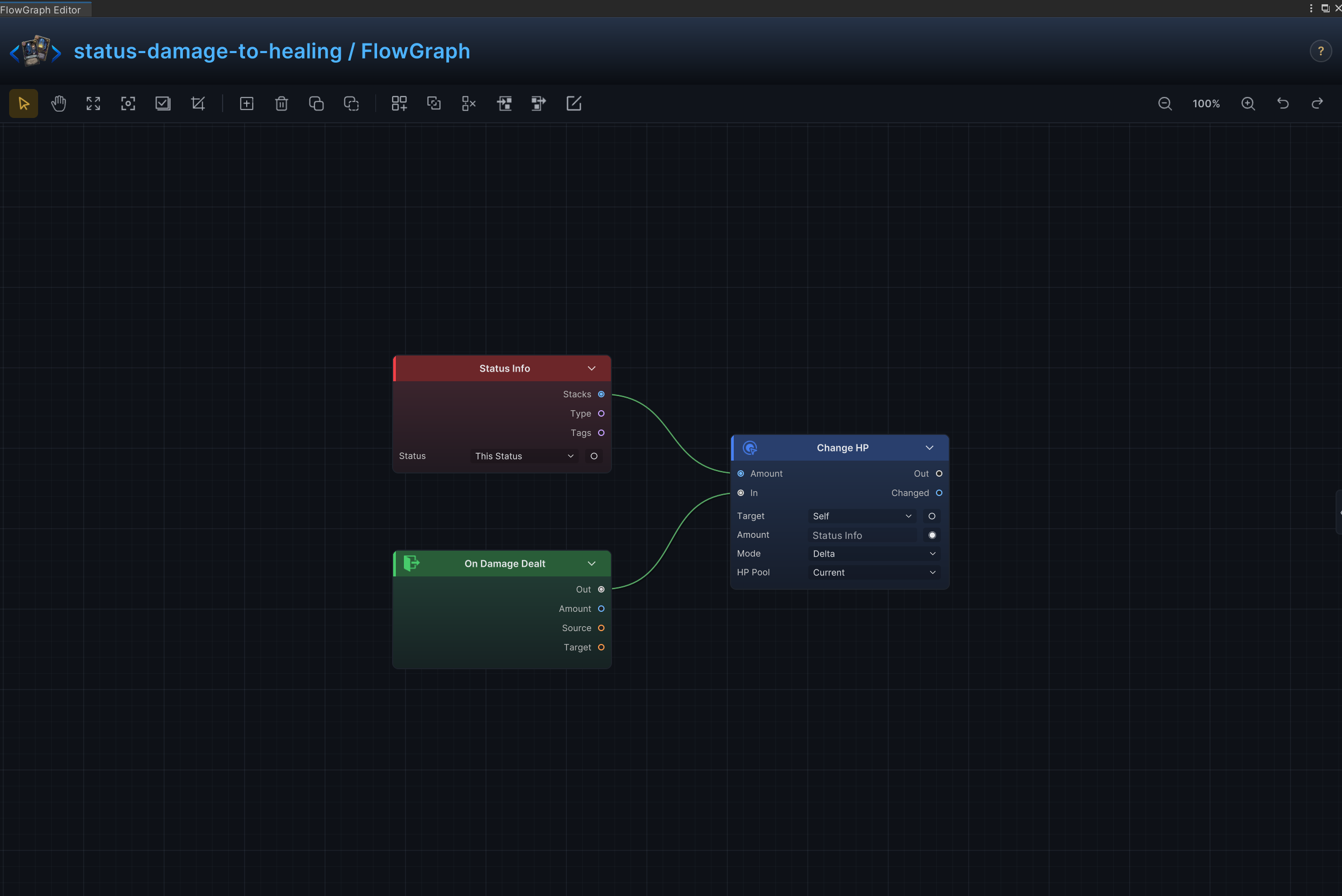 Damage-to-Healing Conversion FlowGraph
