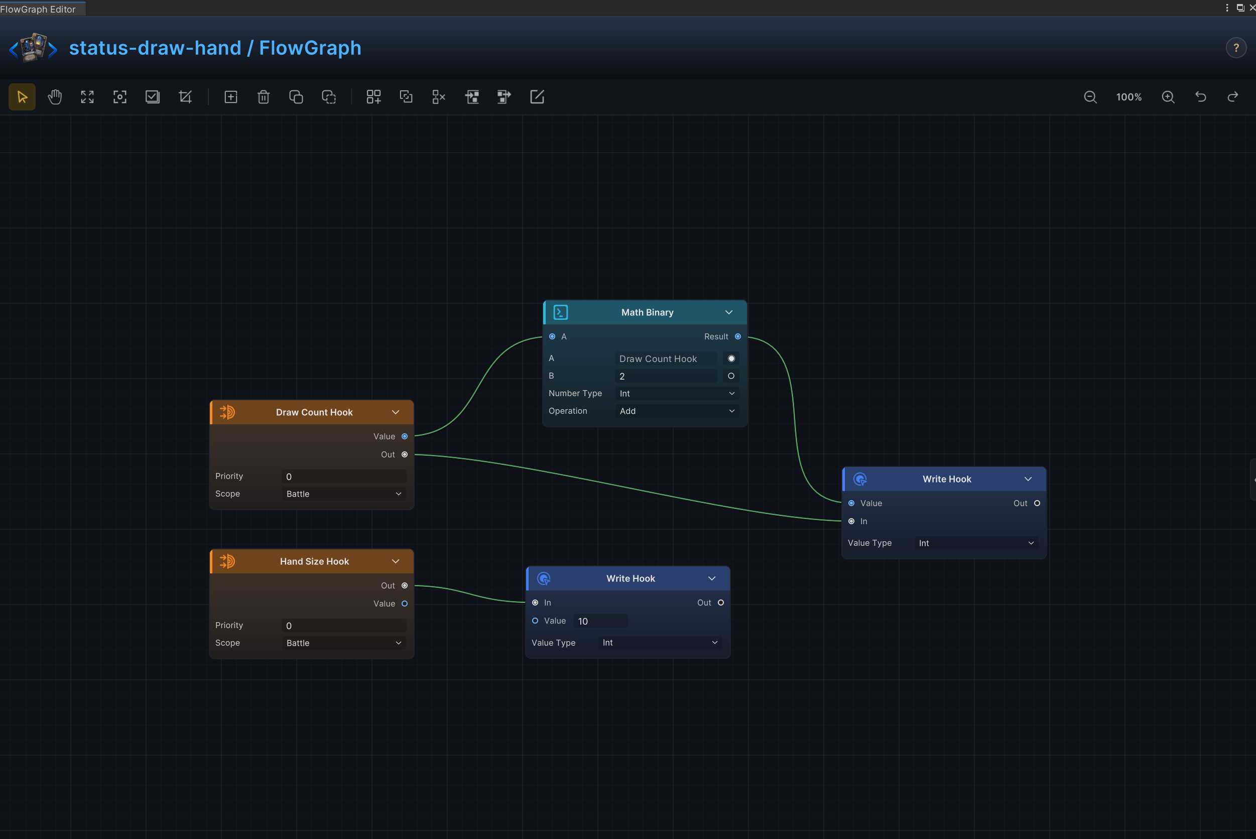 Draw count and hand-size limits FlowGraph