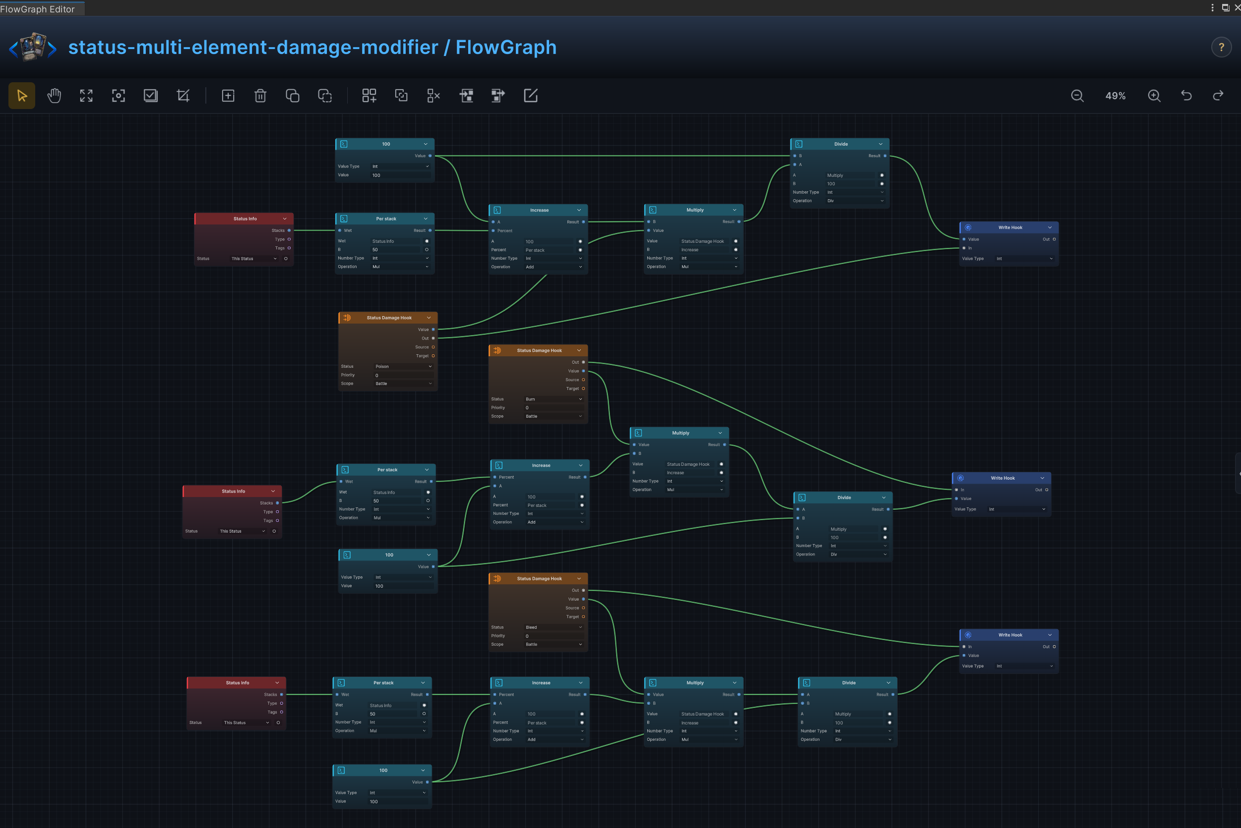 Multi-Element Damage Modifier FlowGraph