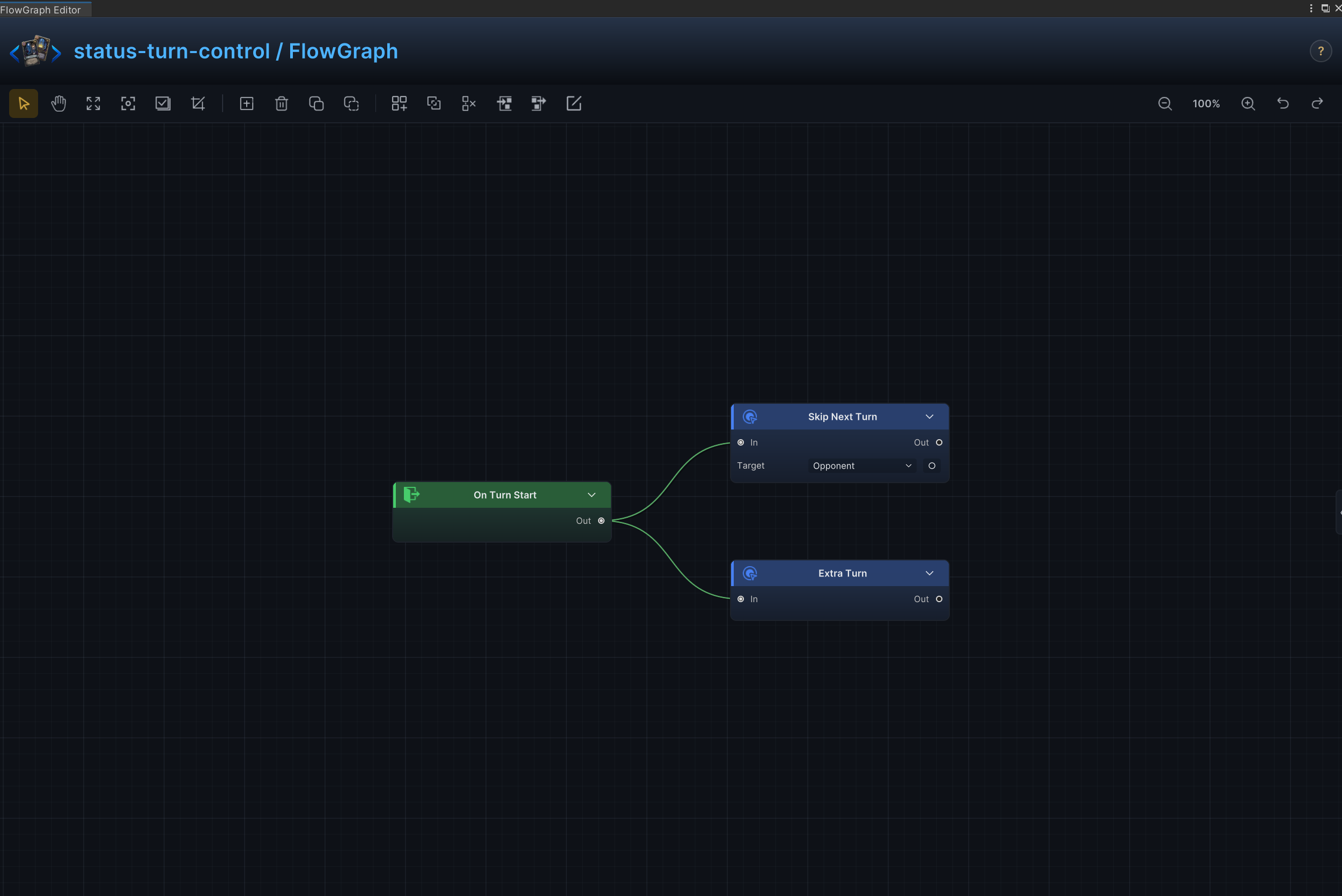 Stun, skip turn, and extra turn FlowGraph