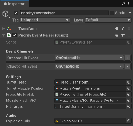PriorityEventRaiser Inspector