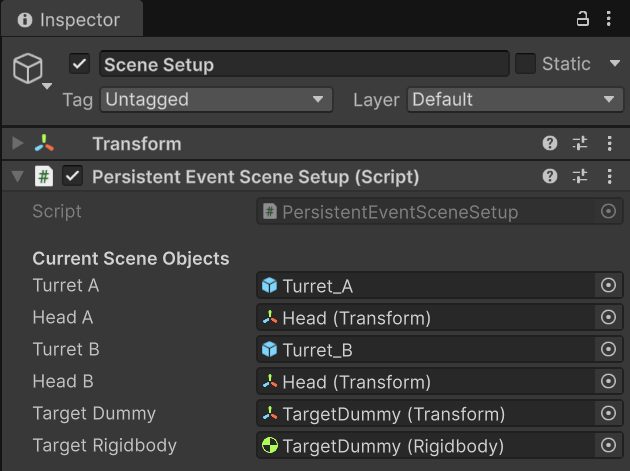 Scene Setup Inspector