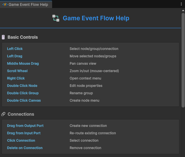 Flow Graph Editor Help