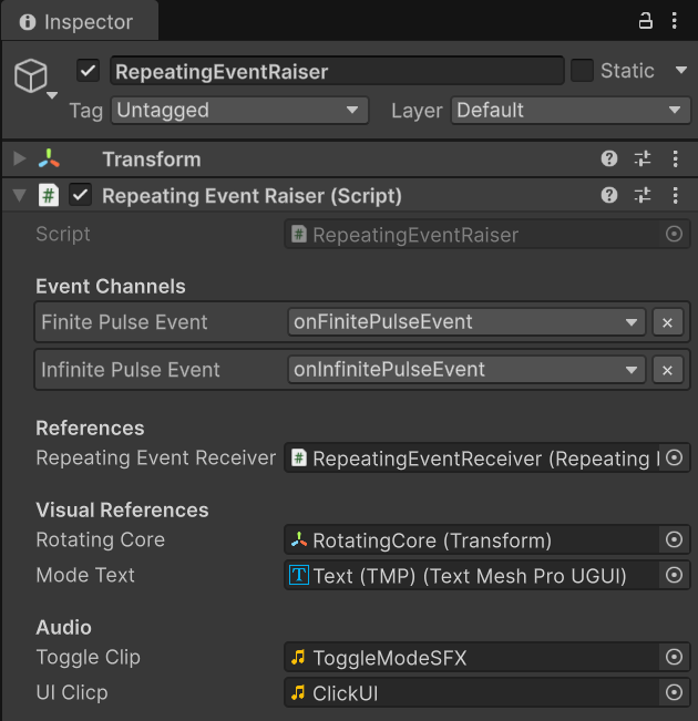 RepeatingEventRaiser检查器