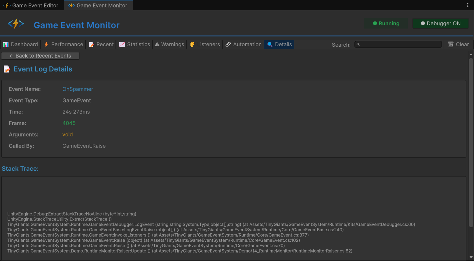 监视器详细信息