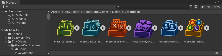 Demo/Databases 文件夹中的预设数据库 ScriptableObject