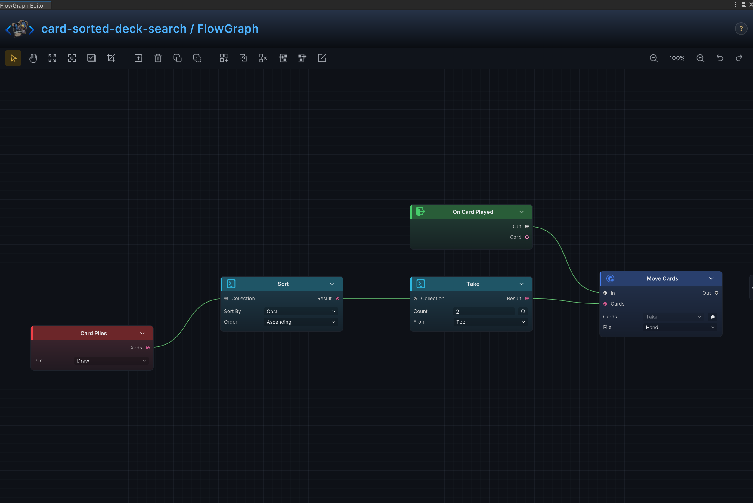 排序检索牌堆 FlowGraph